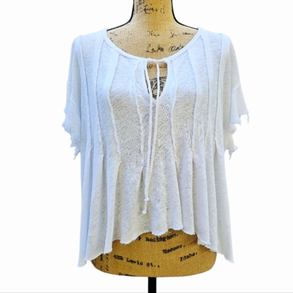 We The Free White Tie-Front Terra Tee - Picture 2 of 7